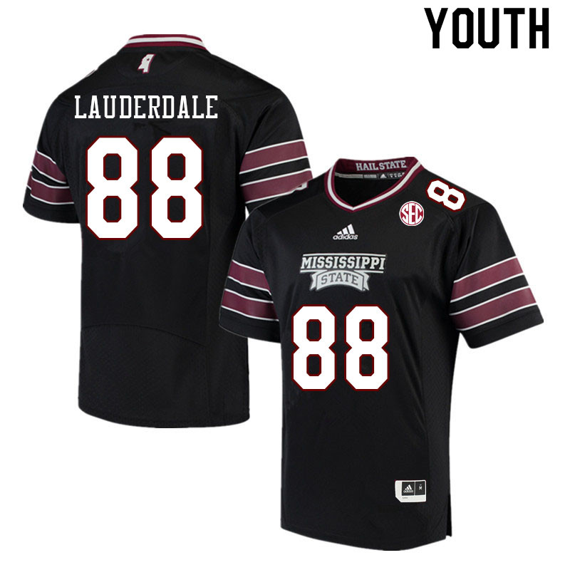 Youth #88 Nick Lauderdale Mississippi State Bulldogs College Football Jerseys Sale-Black